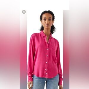 Rails Ingrid Raw Shirt Hibiscus Pink Button Down